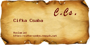 Cifka Csaba névjegykártya