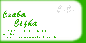 csaba cifka business card